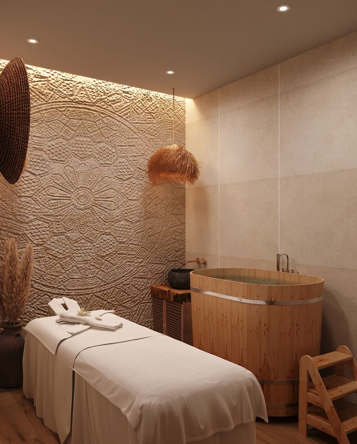 Peaceful spa treatment room